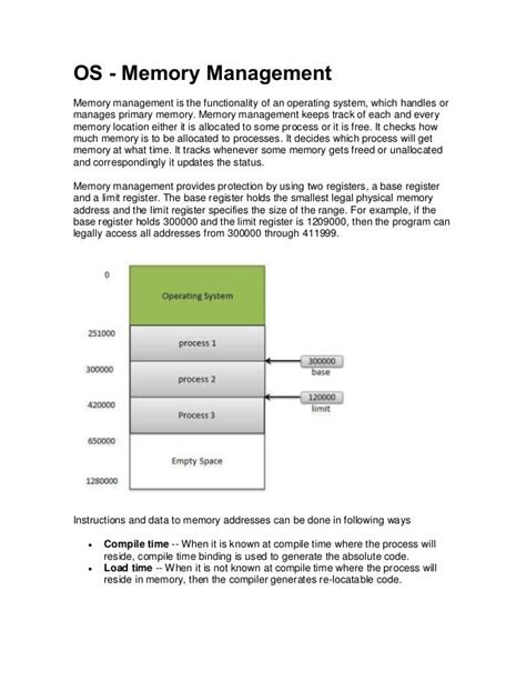 Opetating System Memory management