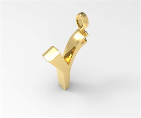 ArtStation - Y Letter Pendant Gold | Resources