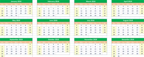 2018 Google Sheets Calendar Template | HQ Printable Documents