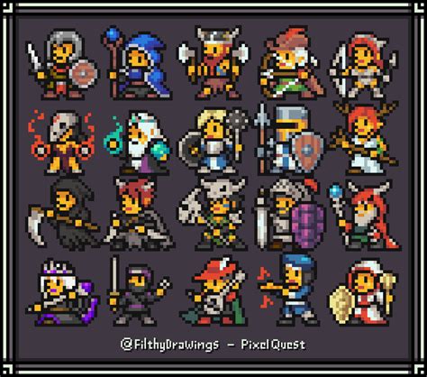 Filthy Drawings - Commission for "Pixel Quest" - Character Skins