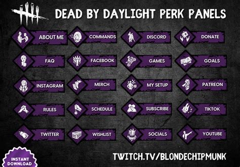 Dead by Daylight Perks Twitch Panels DBD Twitch Youtube - Etsy