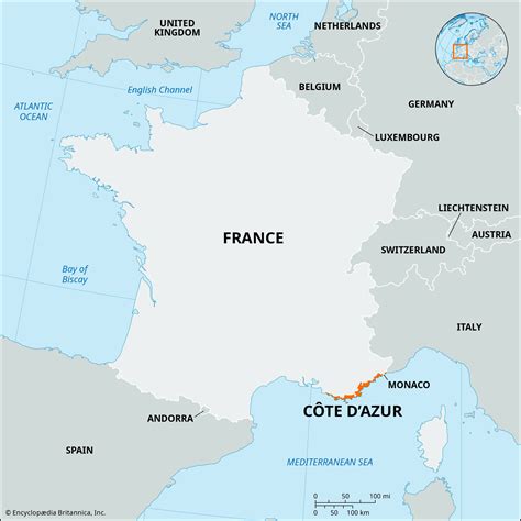 Cote d’Azur | Riviera, Mediterranean, Coast, Map | Britannica