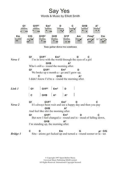 Say Yes by Elliott Smith - Guitar Chords/Lyrics - Guitar Instructor