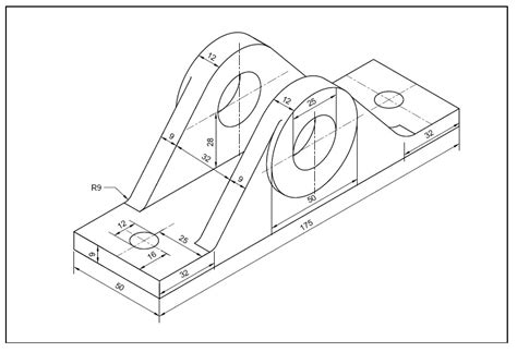 AutoCAD 3D Drawings with Dimensions for Practice