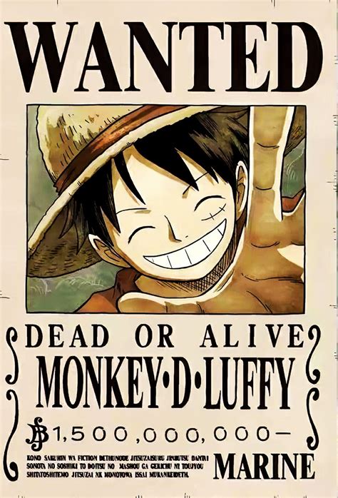 Luffy 1.5 billion bounty poster 4k | One piece episodes, Manga anime ...