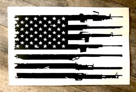 American Gun Flag Decal - Etsy