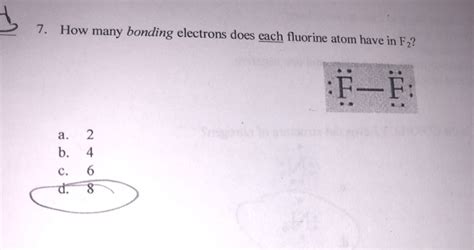 Solved 7. How many bonding electrons does each fluorine atom | Chegg.com