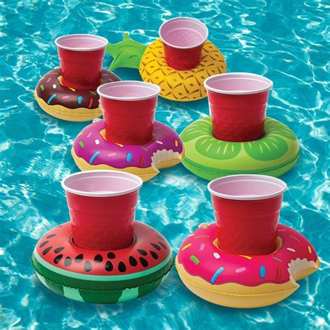 2021 Donut Pool Drink Holder Floats Pineapple Watermelon Kiwi Floating ...