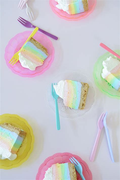 Rainbow Cheesecake (No Bake) - Curly Girl Kitchen