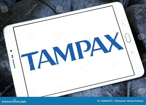 Tampax company logo editorial image. Image of sign, logos - 120060975