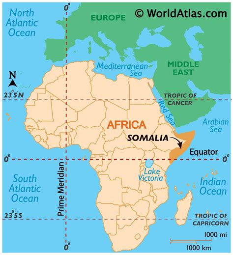 Somalia Latitude, Longitude, Absolute and Relative Locations - World Atlas