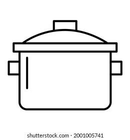 Vector Cooking Pot Outline Icon Design Stock Vector (Royalty Free ...