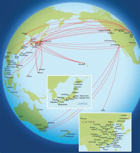 Delta Air Lines route map - Asia and Australia