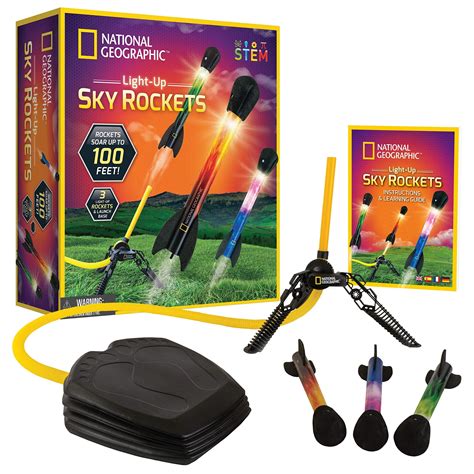 NATIONAL GEOGRAPHIC Air Rocket Toy – Ultimate LED Rocket Launcher for ...