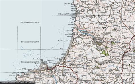 Historic Ordnance Survey Map of Watergate Bay, 1919