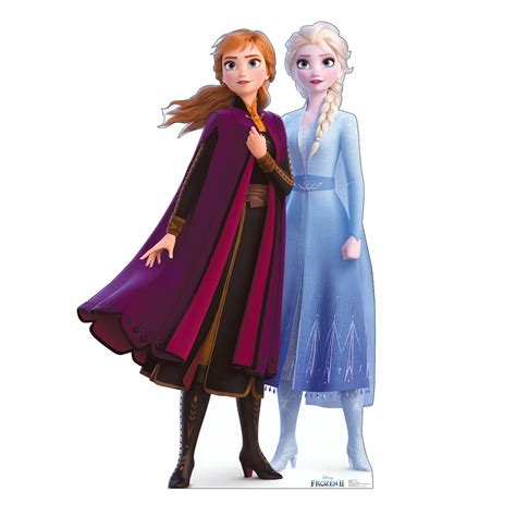 Anna And Elsa Frozen 2 Cardboard Standup Cutout | Disney princess ...