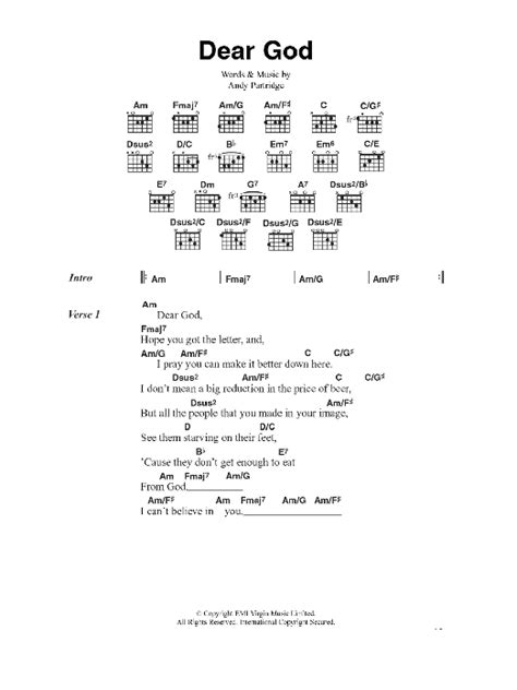 Dear God by XTC - Guitar Chords/Lyrics - Guitar Instructor