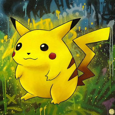 Oddtokens - 025.Pikachu 6x6 / 24x24 Fan Art canvas