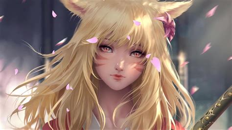 Ahri Pink Petals League Of Legends Live Wallpaper - WallpaperWaifu