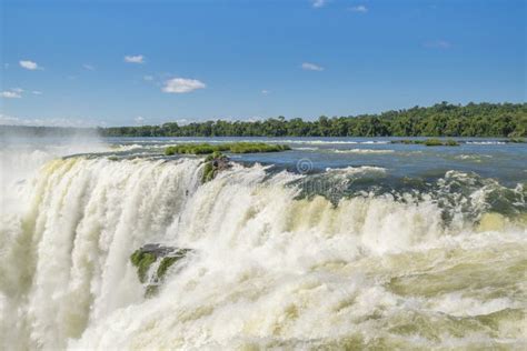 Devil`s Throat at the Iguazu Falls Stock Image - Image of cascade ...