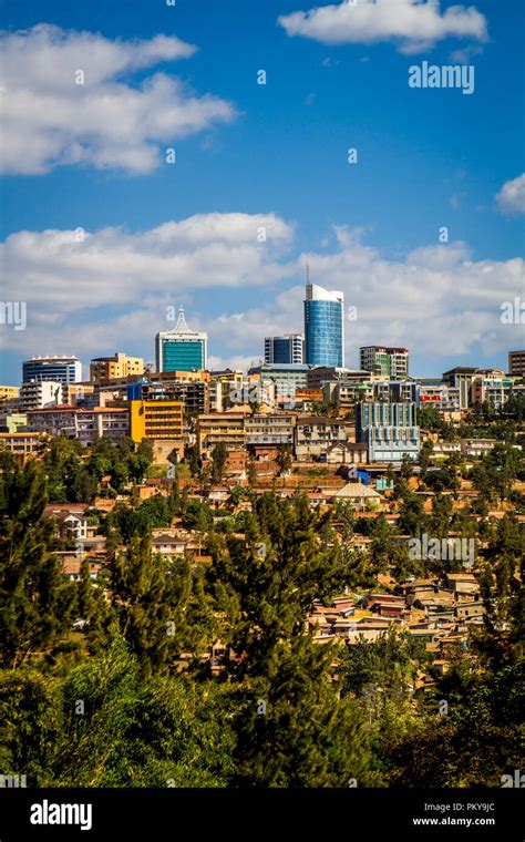 The downtown Kigali skyline on a sunny summer day with blue skies Stock ...