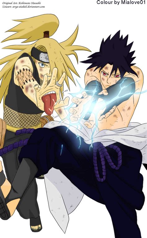 Deidara VS Sasuke by mialove01 on DeviantArt