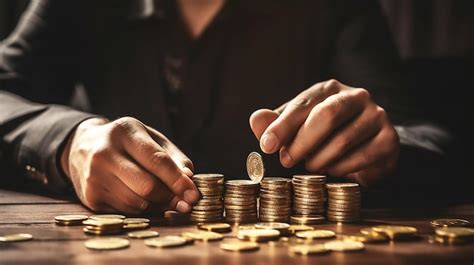 Premium AI Image | A man is counting coins on a chessboard.