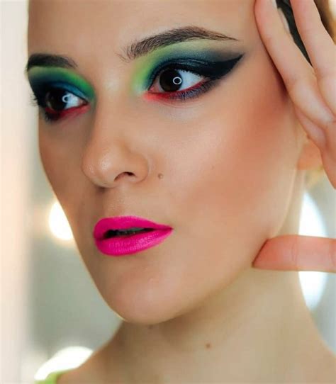 Top 60 Best Neon Makeup Looks For Women - Glowing Face Designs