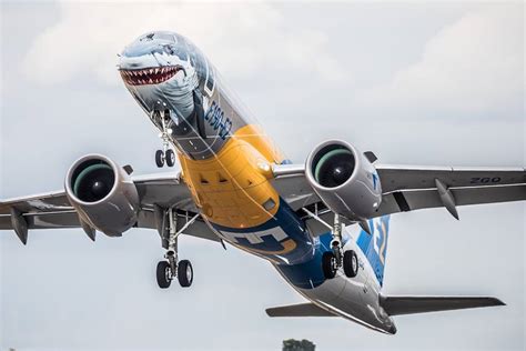 Jato Embraer E190-E2 “Shark” começa turnê de demonstração na Europa