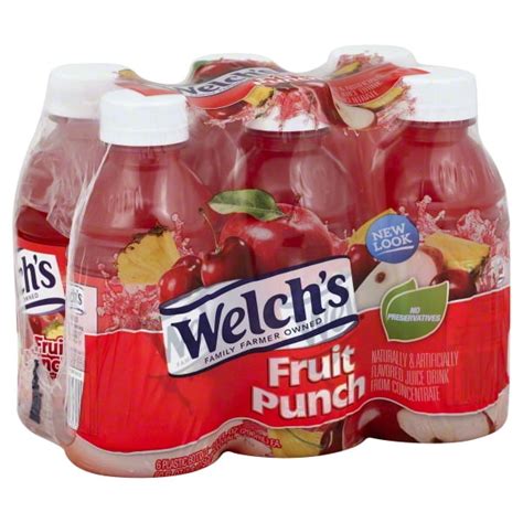 Welch's Fruit Punch Drink, 10 Fl Oz On-the-Go Bottle (Pack of 6 ...