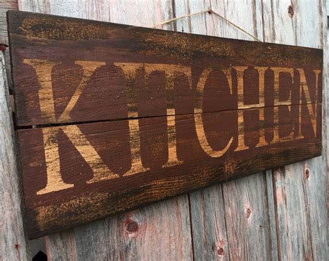 Rustic Kitchen Sign in Red Kitchen Sign Rustic by RedRoanSigns