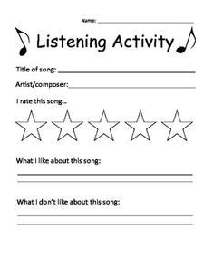 Music Listening Activity. Was made for a lesson plan in my college ...