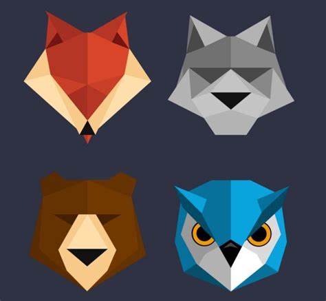 Free Polygon Animal Icons PSD - TitanUI | Animal icon, Polygon art ...