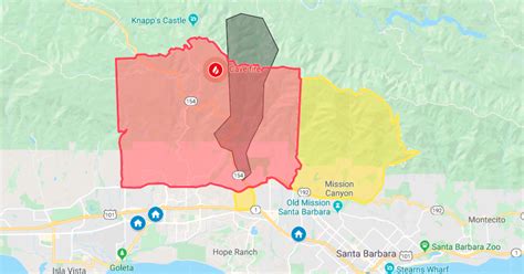 MAP: Cave Fire erupts in Santa Barbara County