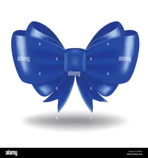 Blue gift bow and ribbon Stock Photo - Alamy