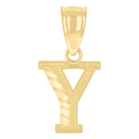 10Kt Gold Initial Letter Pendant "Y"