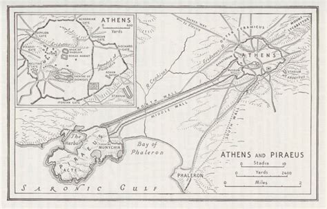 Map : Ancient Athens & Pireaus Greece