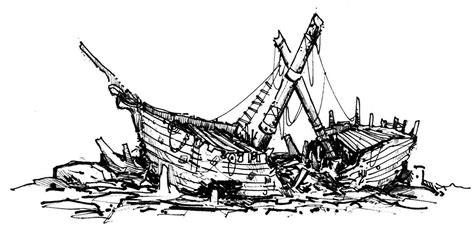 Image result for shipwreck drawing Boat Drawing, Ship Drawing ...