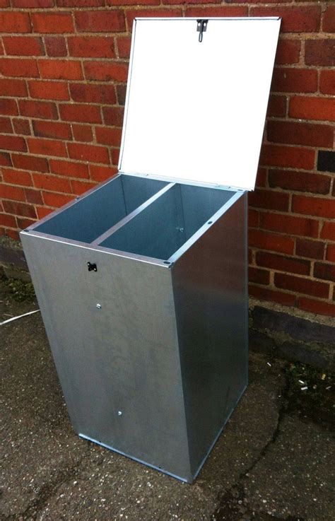 Galvanised feed bins. 1