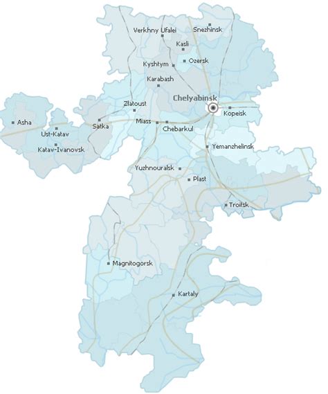 Map of Chelyabinsk Oblast. RusBusinessNews – Russian Information Agency