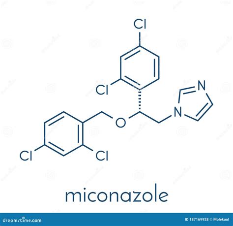 Miconazole Antifungal Drug Molecule. Imidazole Class Antimycotic, Used ...