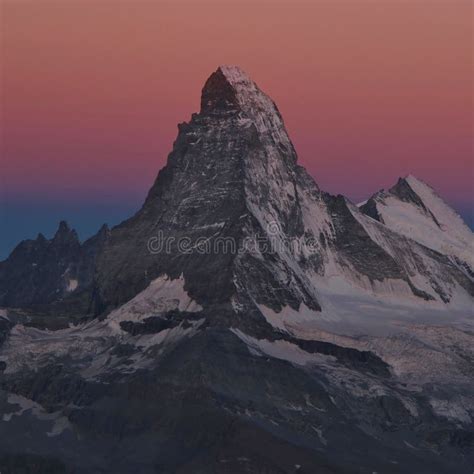 Matterhorn Just before Sunrise, Zermatt. Stock Photo - Image of ...