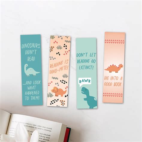 Printable Dinosaur Bookmarks – Bona Fide Bookworm Printables