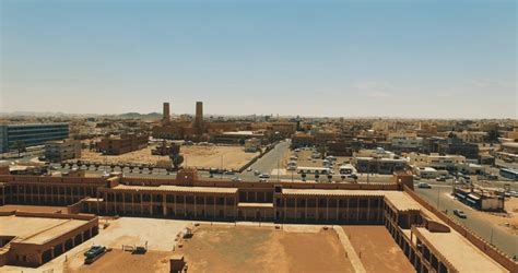 aerial view of the city of Hail, the streets of Hail, Saudi Arabia ...