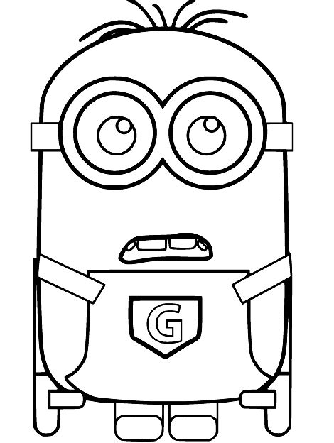 Confused Minion Coloring Page - Free Printable Coloring Pages