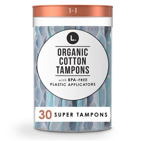 L. Organic Cotton Super Absorbency Tampons, 30 Count - Walmart.com ...