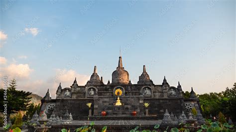 buddhist temple Brahma Vihara Arama with statues gods. balinese temple ...