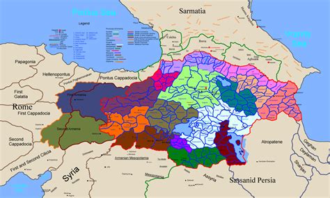 Map of the kingdom of Armenia and it’s provinces, cantons,... Ancient ...