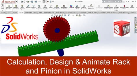 Calculation, Design & Animate Rack and Pinion in SolidWorks - YouTube