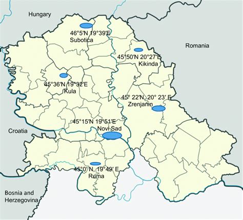 Map of Vojvodina Province with the main growing sites of analyzed ...